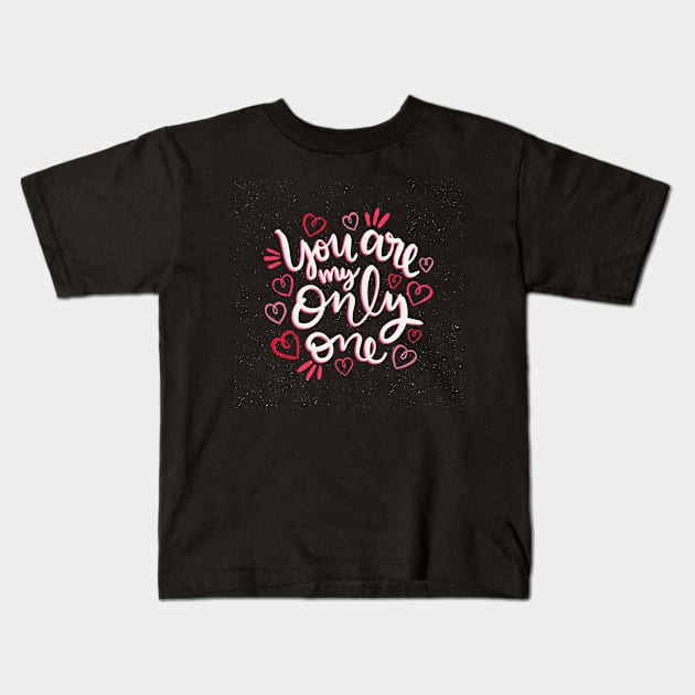 valentines day romantic lettering Kids T-Shirt by gold package